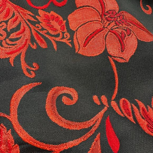 Chico’s Faux Black Leather and Tapestry Motorcycle Jacket - Picture 3 of 9